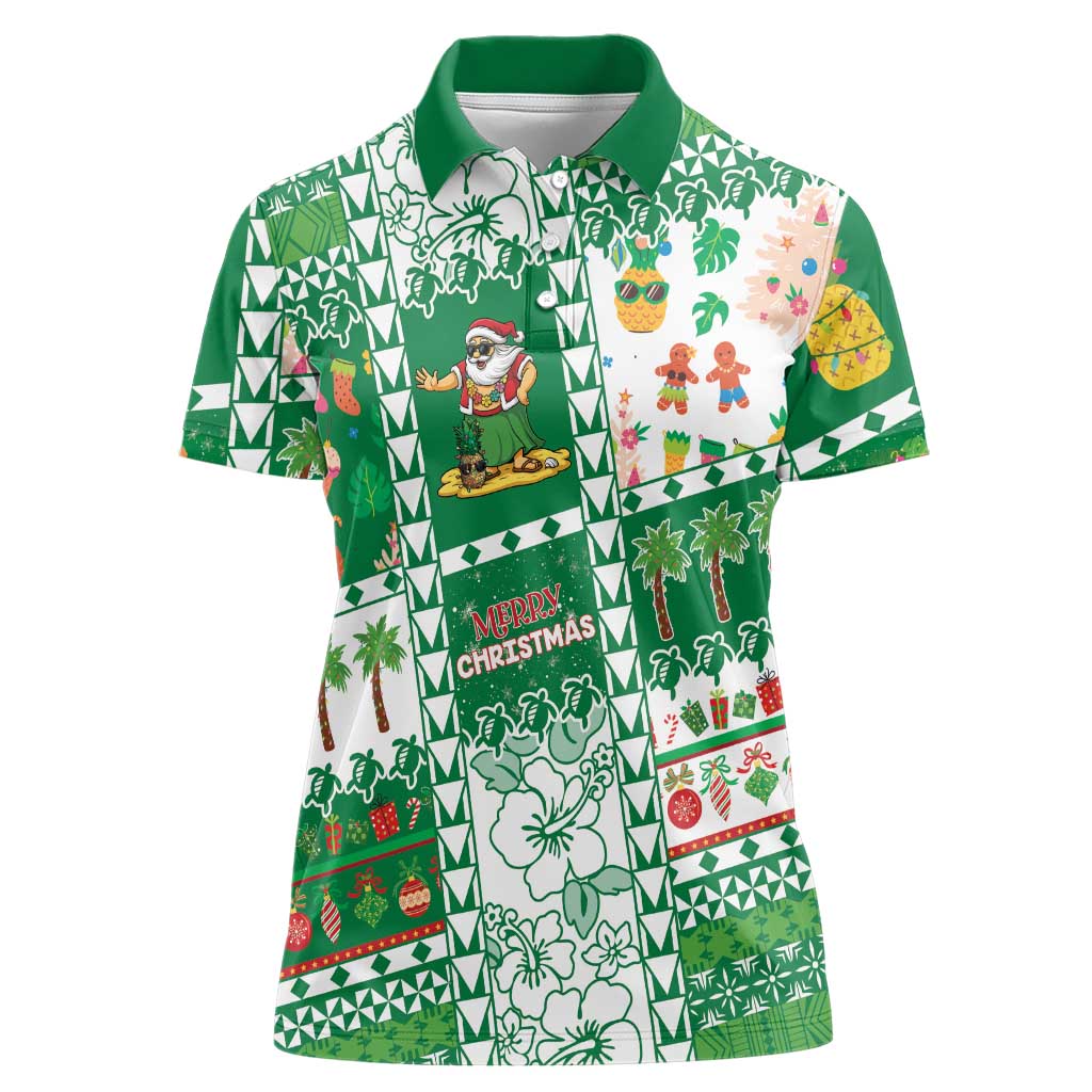 Norfolk Island Christmas Women Polo Shirt Festive Beach Vibes - Polynesian Pride