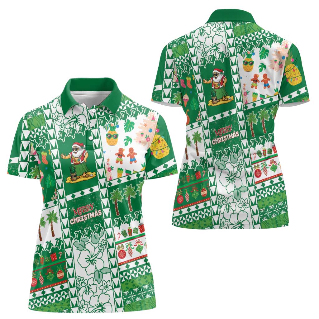 Norfolk Island Christmas Women Polo Shirt Festive Beach Vibes - Polynesian Pride