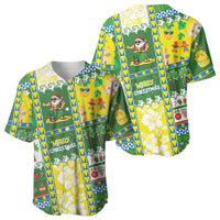 Pitcairn Islands Christmas Baseball Jersey Festive Beach Vibes - Polynesian Pride