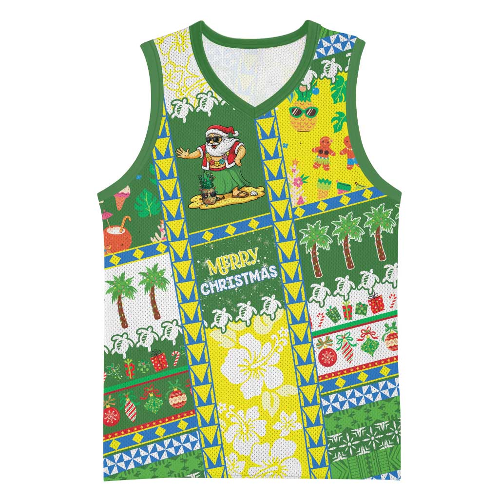 Pitcairn Islands Christmas Basketball Jersey Festive Beach Vibes - Polynesian Pride