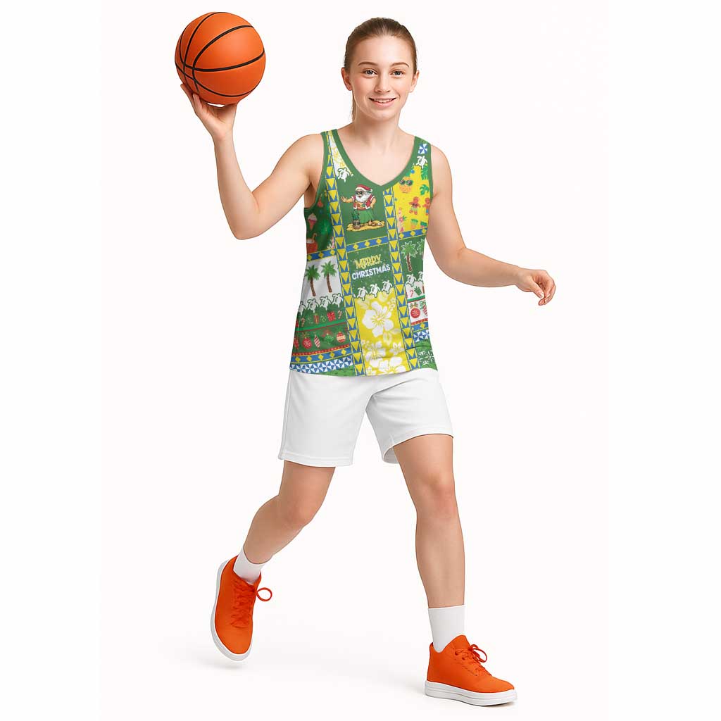 Pitcairn Islands Christmas Basketball Jersey Festive Beach Vibes - Polynesian Pride