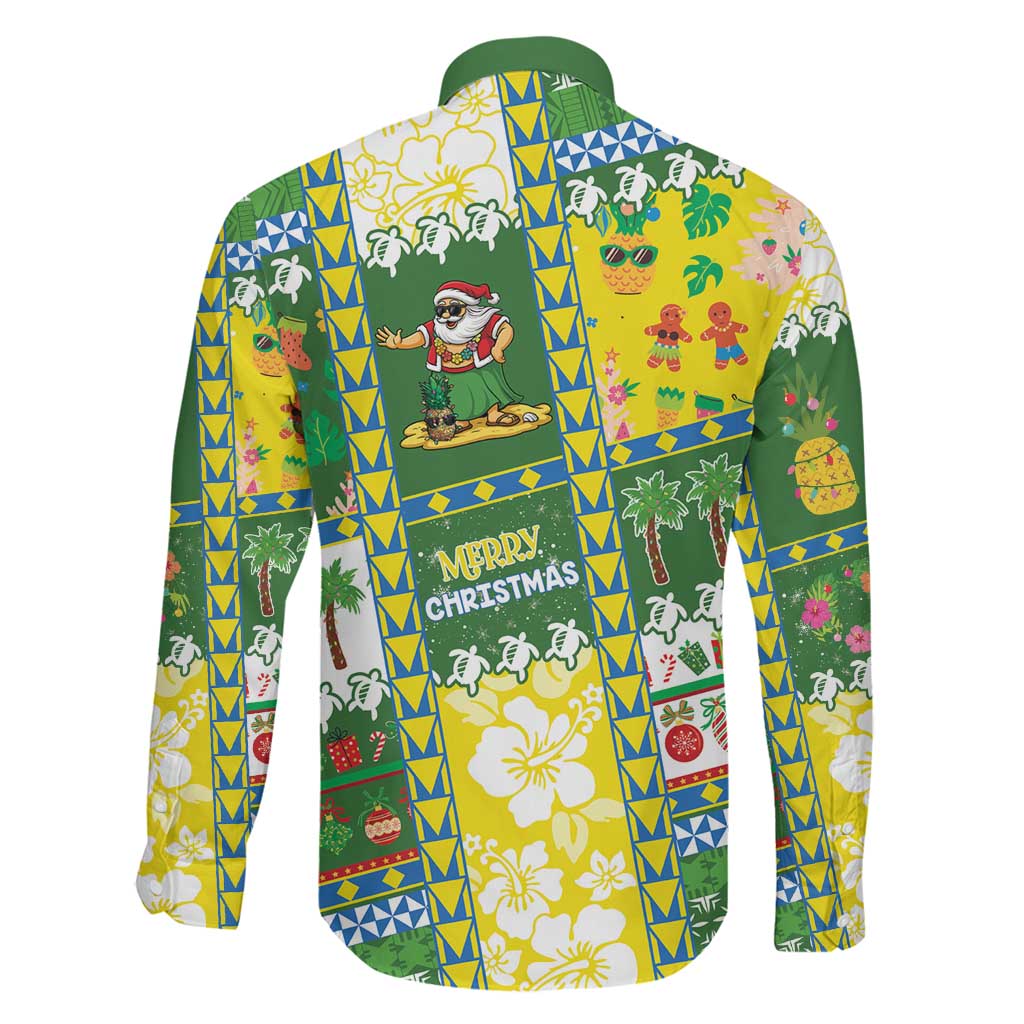 Pitcairn Islands Christmas Family Matching Off The Shoulder Long Sleeve Dress and Hawaiian Shirt Festive Beach Vibes LT05 - Polynesian Pride