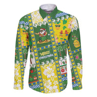 Pitcairn Islands Christmas Family Matching Off Shoulder Short Dress and Hawaiian Shirt Festive Beach Vibes - Polynesian Pride