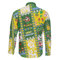 Pitcairn Islands Christmas Family Matching Off Shoulder Short Dress and Hawaiian Shirt Festive Beach Vibes - Polynesian Pride