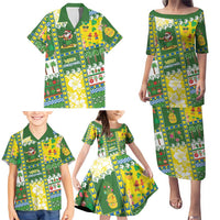 Pitcairn Islands Christmas Family Matching Puletasi and Hawaiian Shirt Festive Beach Vibes - Polynesian Pride