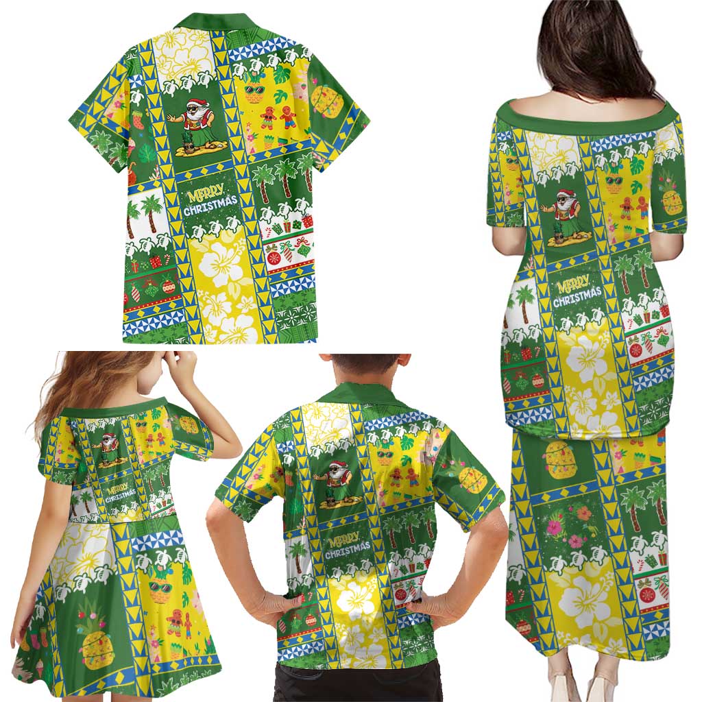 Pitcairn Islands Christmas Family Matching Puletasi and Hawaiian Shirt Festive Beach Vibes - Polynesian Pride