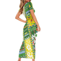 Pitcairn Islands Christmas Family Matching Short Sleeve Bodycon Dress and Hawaiian Shirt Festive Beach Vibes LT05 - Polynesian Pride