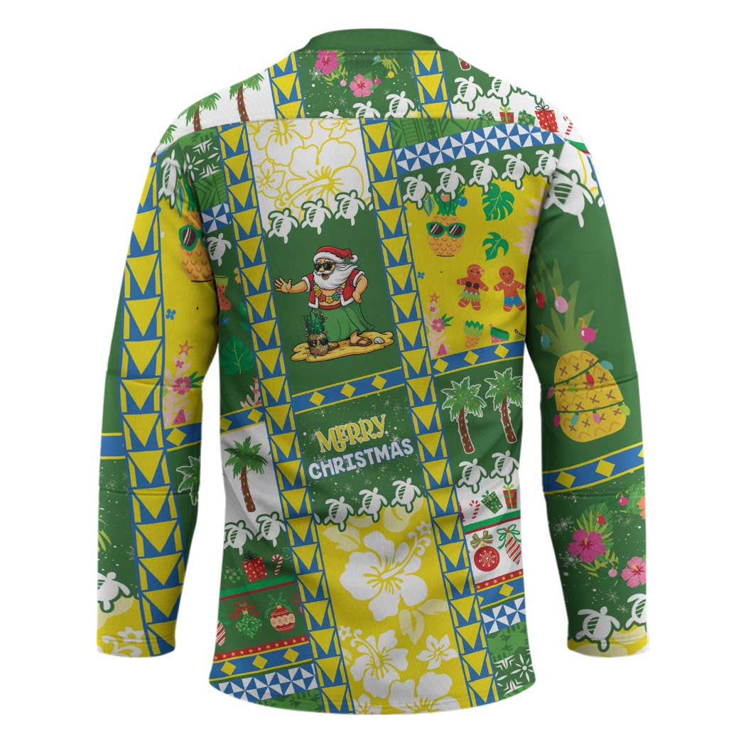 Pitcairn Islands Christmas Hockey Jersey Festive Beach Vibes - Polynesian Pride