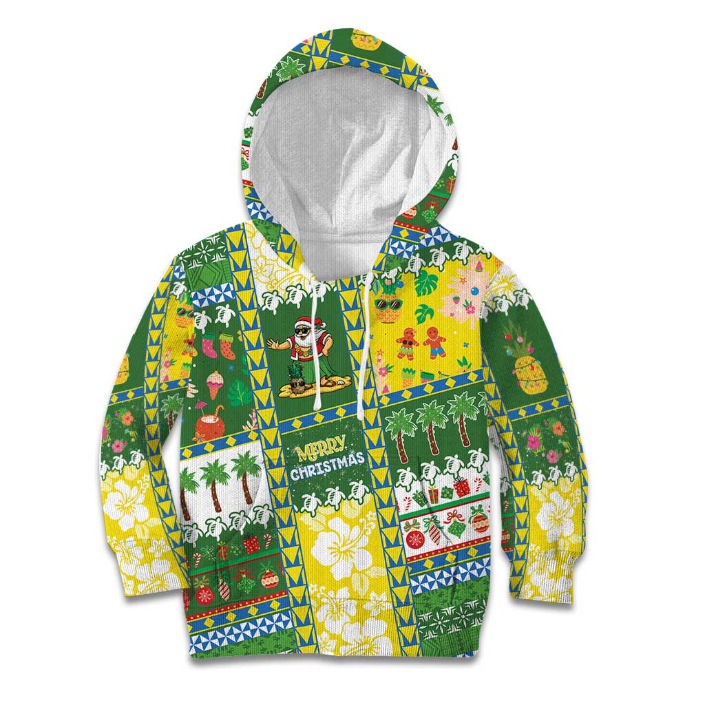 Pitcairn Islands Christmas Kid Hoodie Festive Beach Vibes - Polynesian Pride