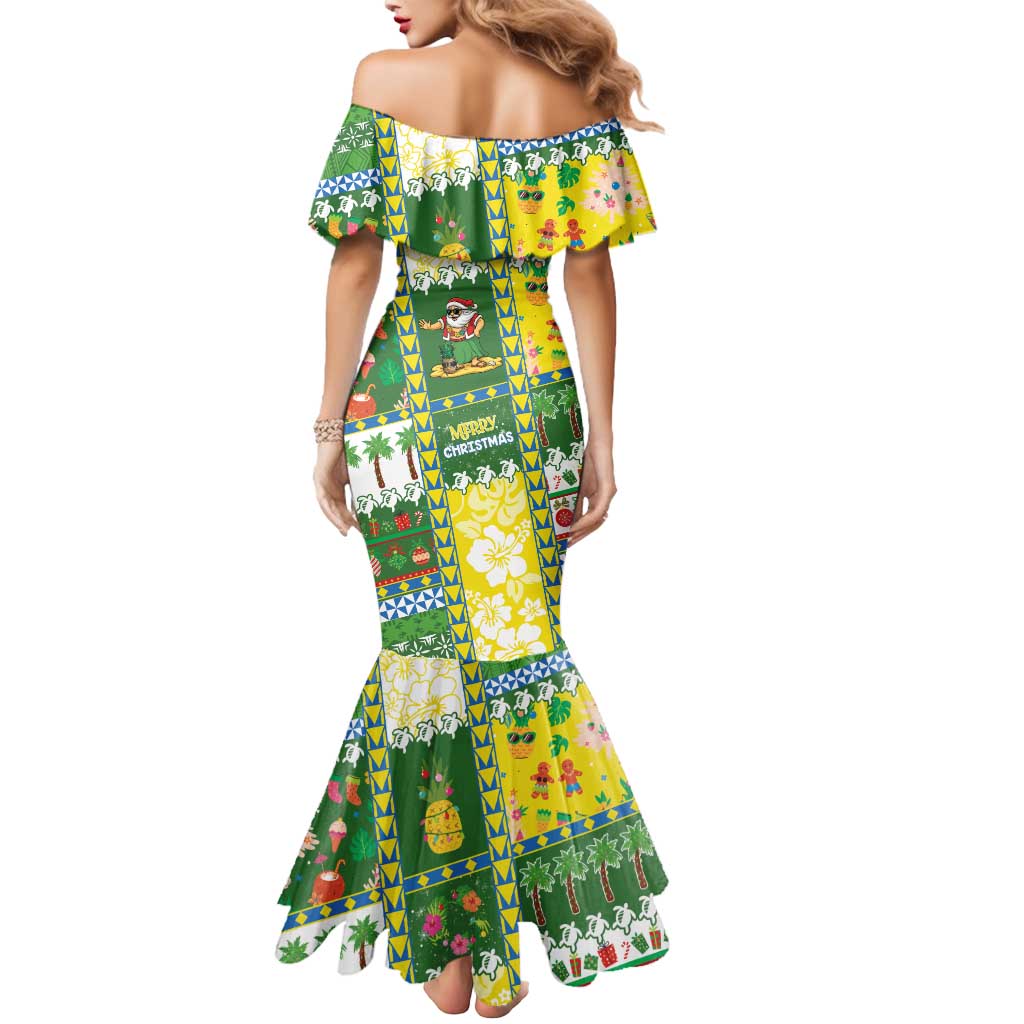 Pitcairn Islands Christmas Mermaid Dress Festive Beach Vibes - Polynesian Pride