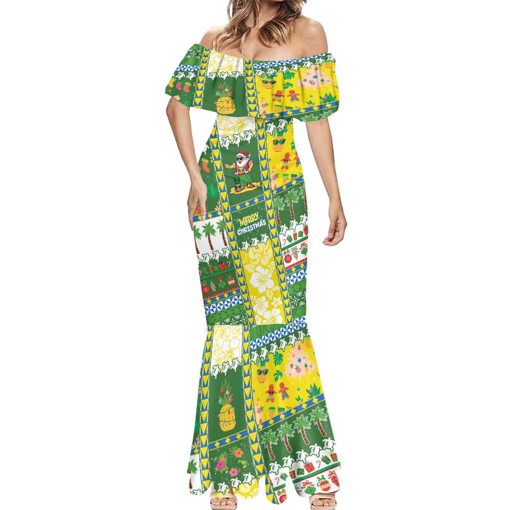 Pitcairn Islands Christmas Mermaid Dress Festive Beach Vibes - Polynesian Pride