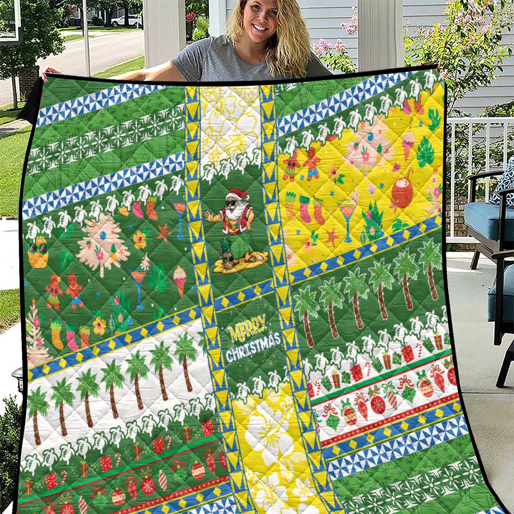 Pitcairn Islands Christmas Quilt Festive Beach Vibes - Polynesian Pride