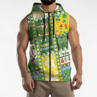 Pitcairn Islands Christmas Sleeveless Zip Hoodie Festive Beach Vibes - Polynesian Pride