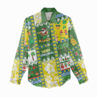 Pitcairn Islands Christmas Women Casual Shirt Festive Beach Vibes - Polynesian Pride