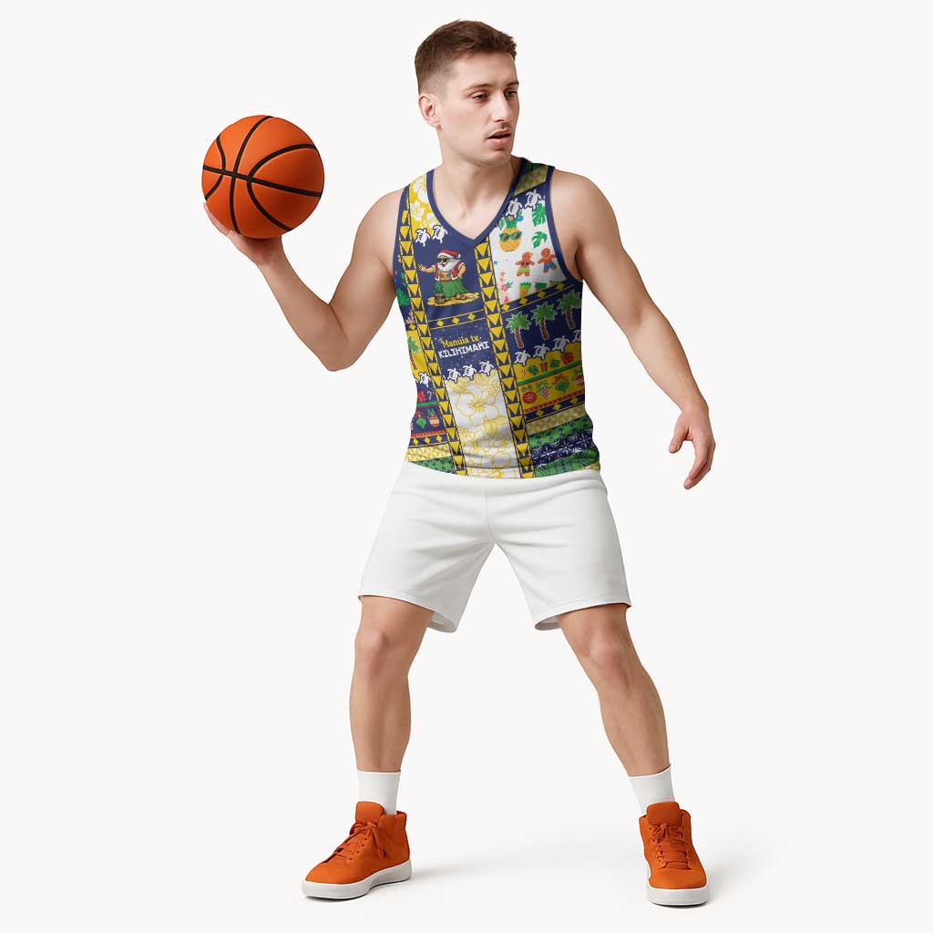 Tokelau Christmas Basketball Jersey Festive Beach Vibes - Polynesian Pride