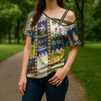 Tokelau Christmas Cross Shoulder Shirt Festive Beach Vibes - Polynesian Pride