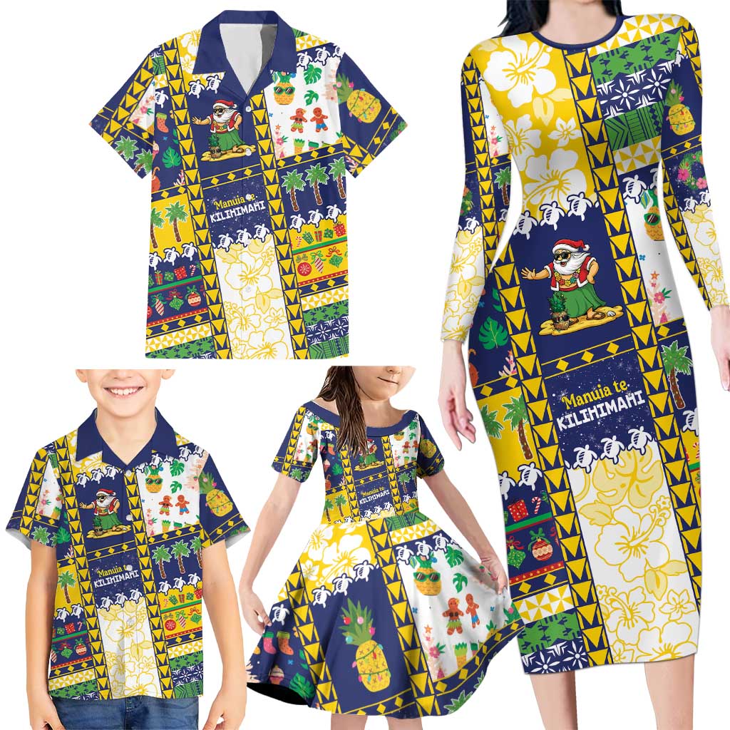 Tokelau Christmas Family Matching Long Sleeve Bodycon Dress and Hawaiian Shirt Festive Beach Vibes - Polynesian Pride