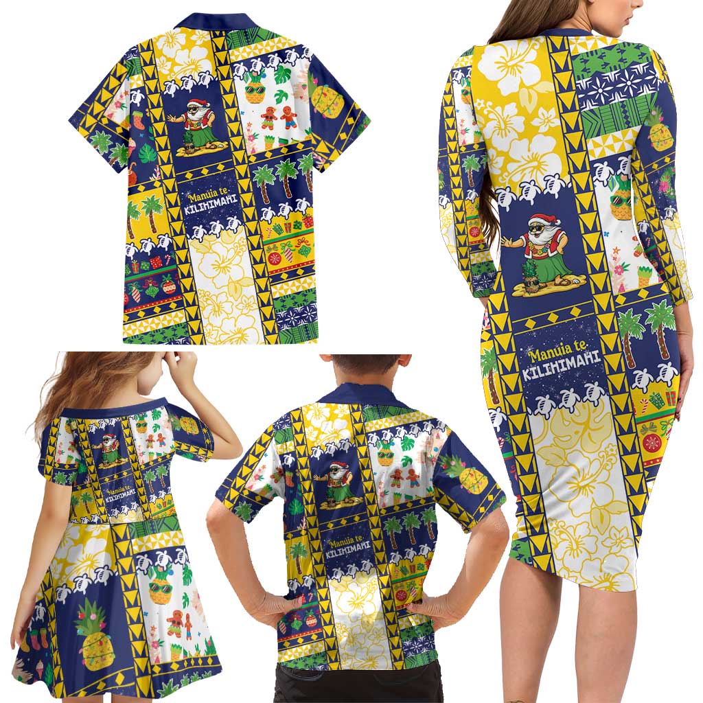 Tokelau Christmas Family Matching Long Sleeve Bodycon Dress and Hawaiian Shirt Festive Beach Vibes LT05 - Polynesian Pride