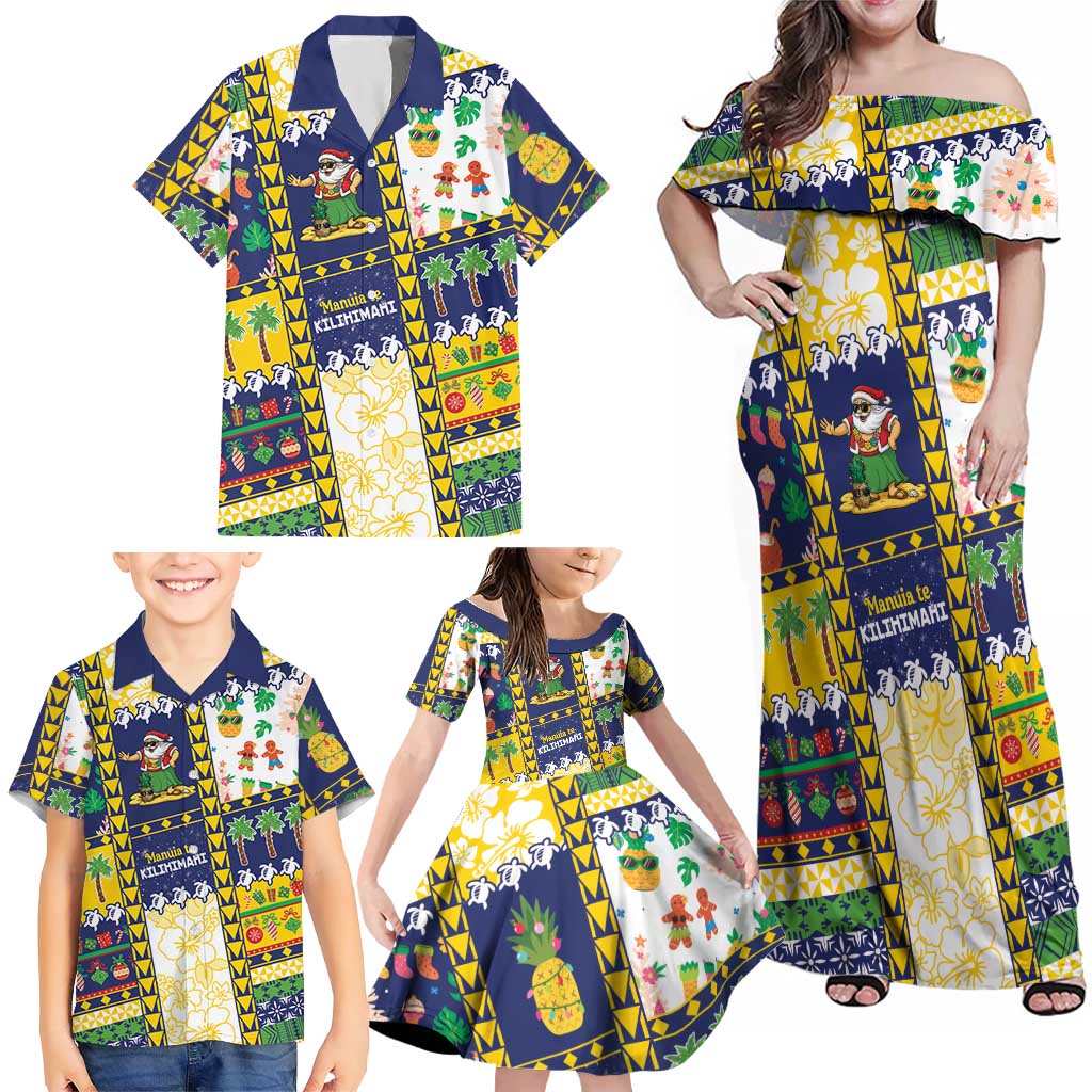 Tokelau Christmas Family Matching Off Shoulder Maxi Dress and Hawaiian Shirt Festive Beach Vibes LT05 - Polynesian Pride