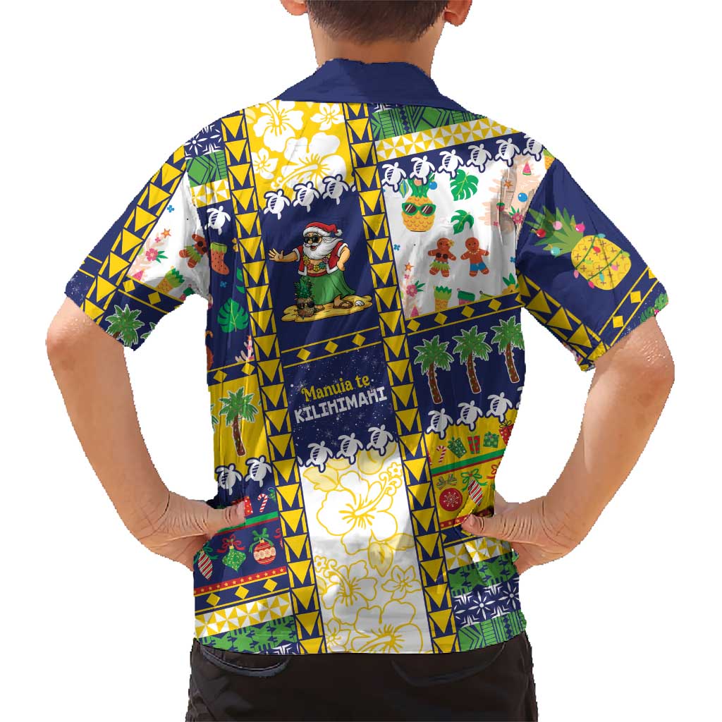 Tokelau Christmas Family Matching Off Shoulder Short Dress and Hawaiian Shirt Festive Beach Vibes LT05 - Polynesian Pride