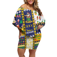 Tokelau Christmas Family Matching Off Shoulder Short Dress and Hawaiian Shirt Festive Beach Vibes LT05 Mom's Dress Colorful - Polynesian Pride