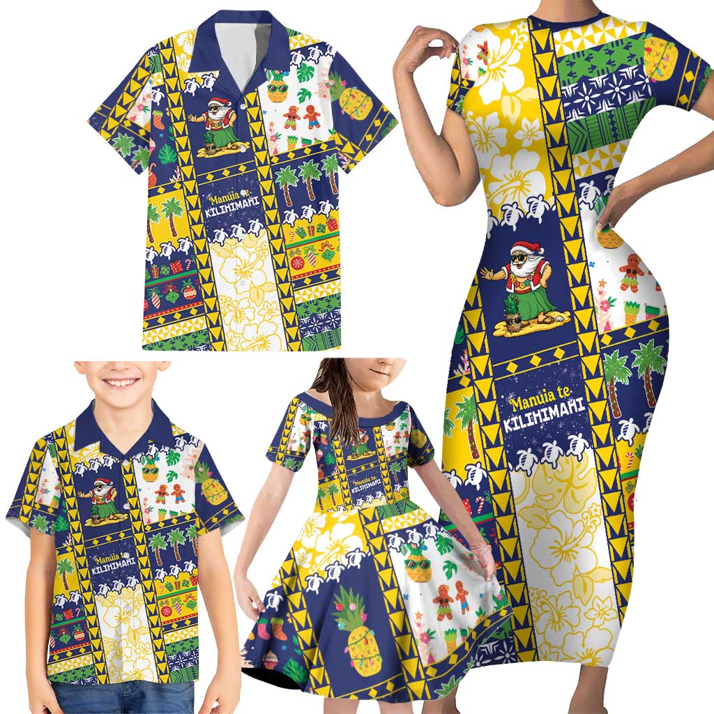 Tokelau Christmas Family Matching Short Sleeve Bodycon Dress and Hawaiian Shirt Festive Beach Vibes LT05 - Polynesian Pride