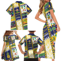 Tokelau Christmas Family Matching Short Sleeve Bodycon Dress and Hawaiian Shirt Festive Beach Vibes LT05 - Polynesian Pride