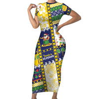 Tokelau Christmas Family Matching Short Sleeve Bodycon Dress and Hawaiian Shirt Festive Beach Vibes LT05 Mom's Dress Colorful - Polynesian Pride