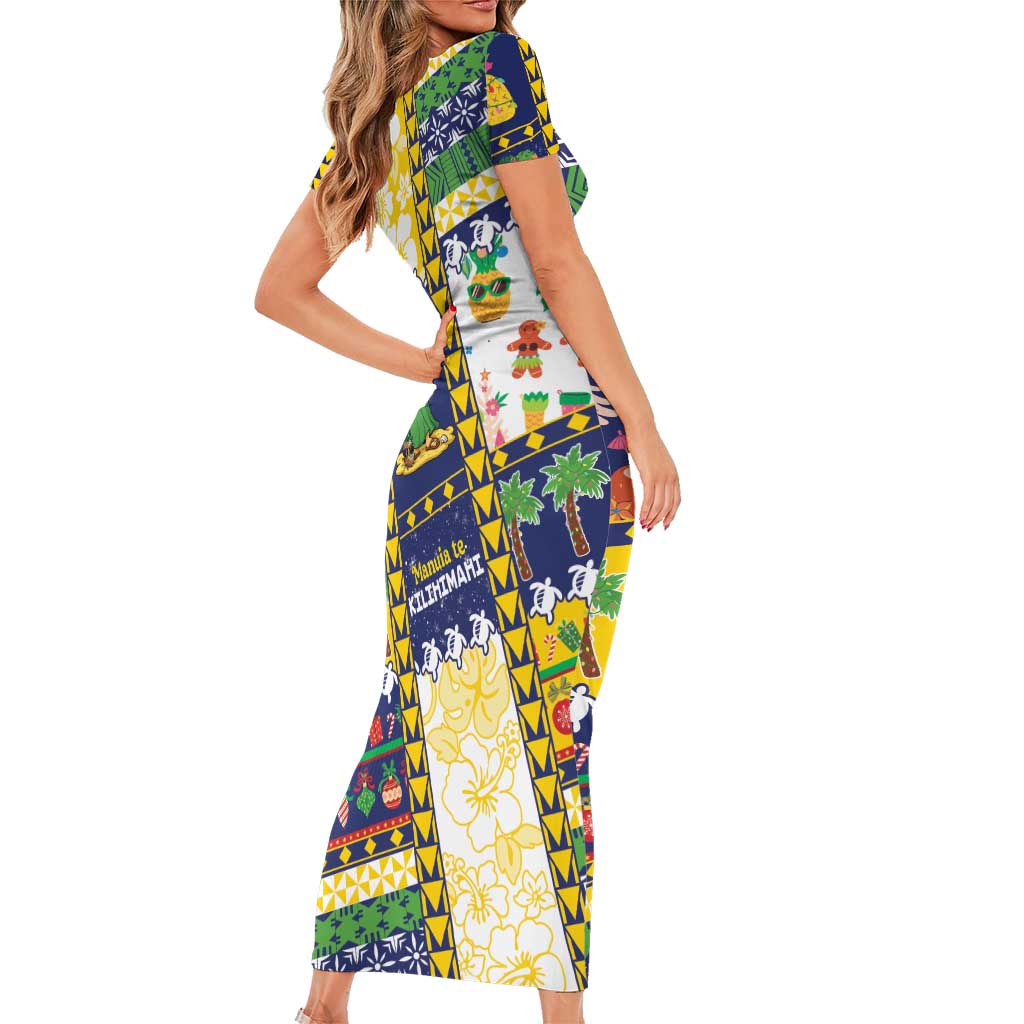 Tokelau Christmas Family Matching Short Sleeve Bodycon Dress and Hawaiian Shirt Festive Beach Vibes LT05 - Polynesian Pride