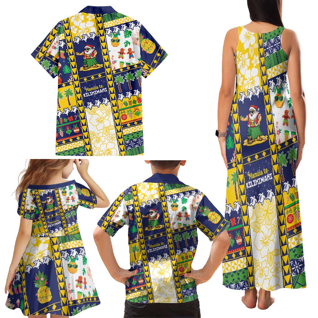 Tokelau Christmas Family Matching Tank Maxi Dress and Hawaiian Shirt Festive Beach Vibes LT05 - Polynesian Pride