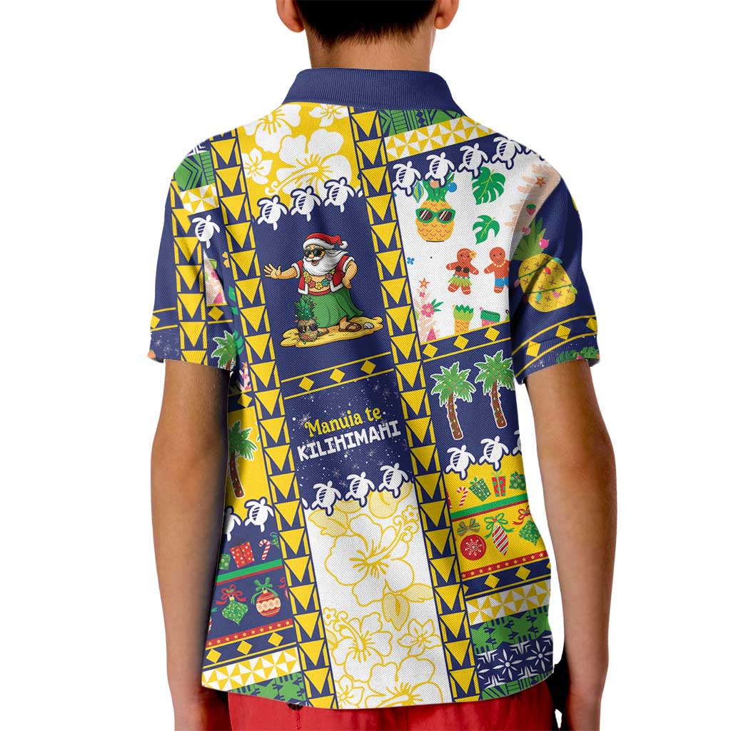Tokelau Christmas Kid Polo Shirt Festive Beach Vibes - Polynesian Pride