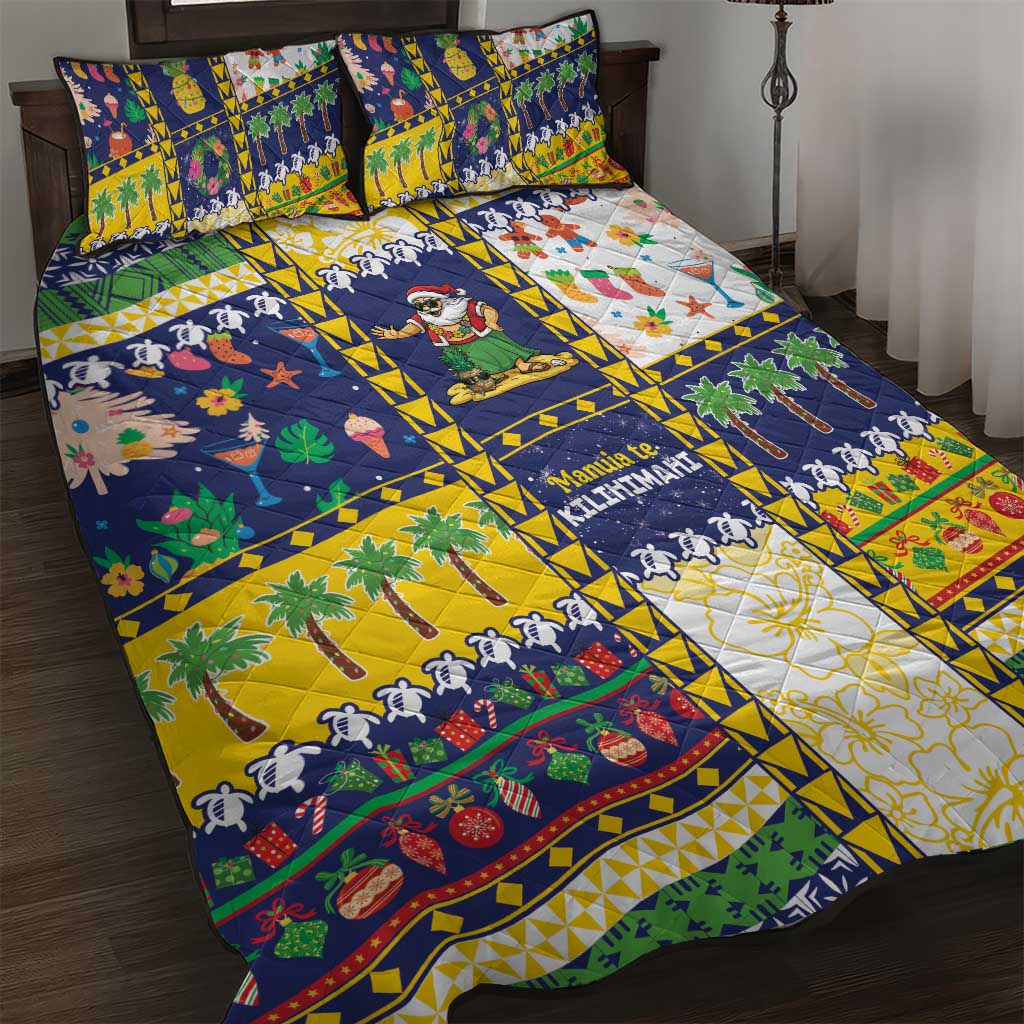 Tokelau Christmas Quilt Bed Set Festive Beach Vibes - Polynesian Pride