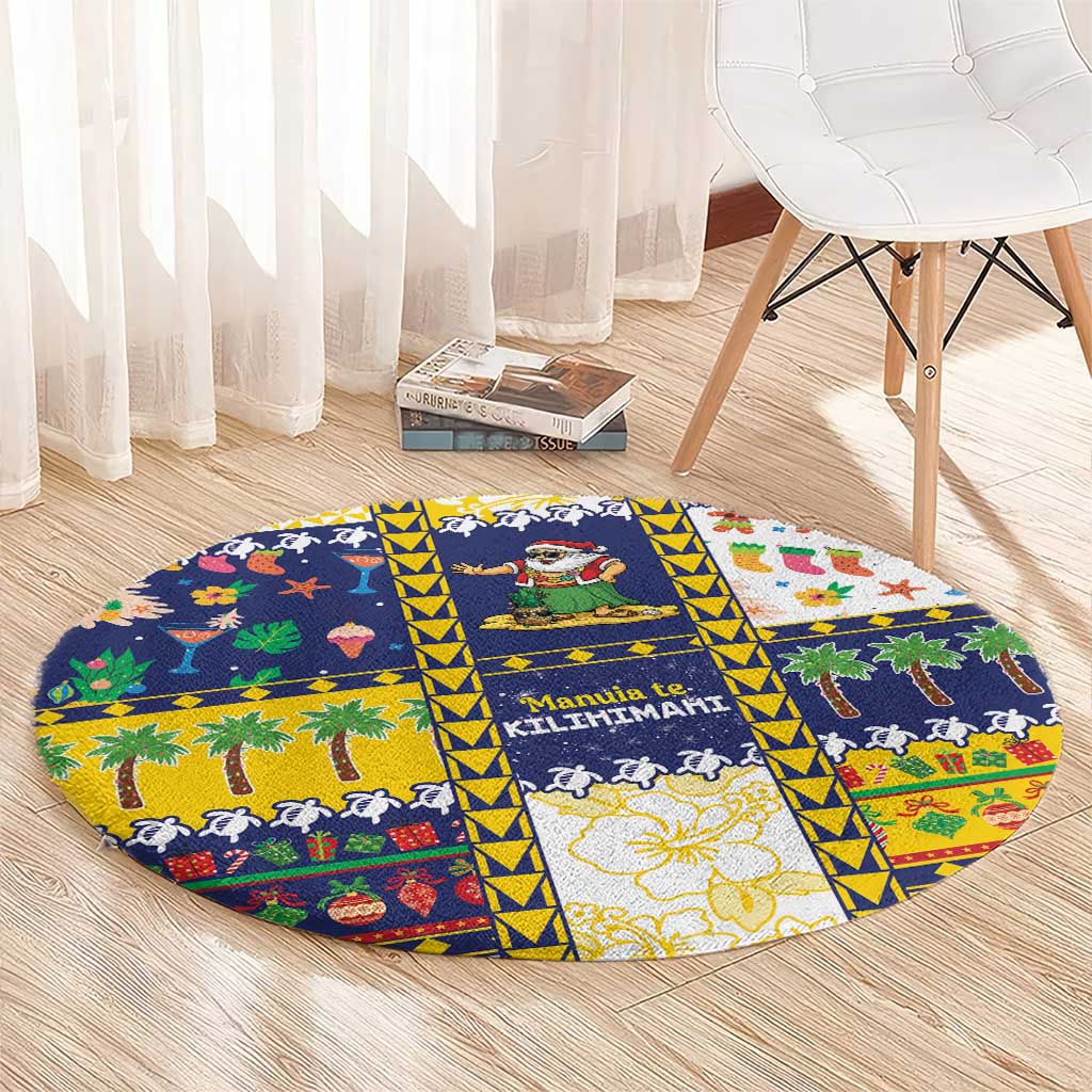 Tokelau Christmas Round Carpet Festive Beach Vibes - Polynesian Pride