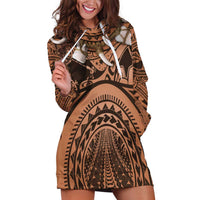 Polynesia Maui Tattoo Inspired Cosplay Costume Hoodie Dress LT05 Beige - Polynesian Pride