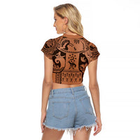Polynesia Maui Tattoo Inspired Cosplay Costume Raglan Cropped T Shirt