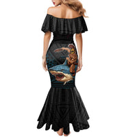 Hawaii Ikaika Family Matching Mermaid Dress and Hawaiian Shirt Hawaiian Mythic Koa Tribal Warrior LT05 - Polynesian Pride