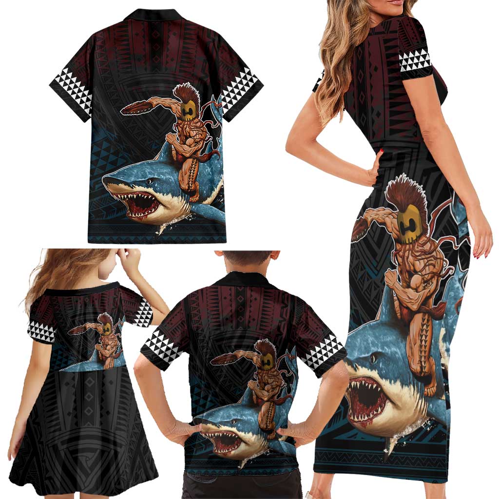 Hawaii Ikaika Family Matching Short Sleeve Bodycon Dress and Hawaiian Shirt Hawaiian Mythic Koa Tribal Warrior LT05 - Polynesian Pride