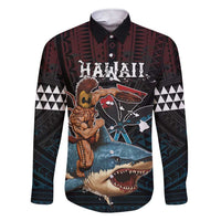 Hawaii Ikaika Family Matching Short Sleeve Bodycon Dress and Hawaiian Shirt Hawaiian Mythic Koa Tribal Warrior LT05 Dad's Shirt - Long Sleeve Black - Polynesian Pride