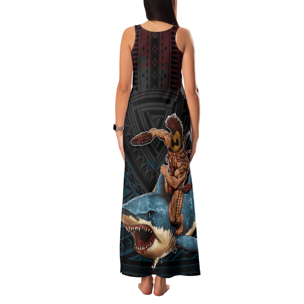 Hawaii Ikaika Family Matching Tank Maxi Dress and Hawaiian Shirt Hawaiian Mythic Koa Tribal Warrior LT05 - Polynesian Pride