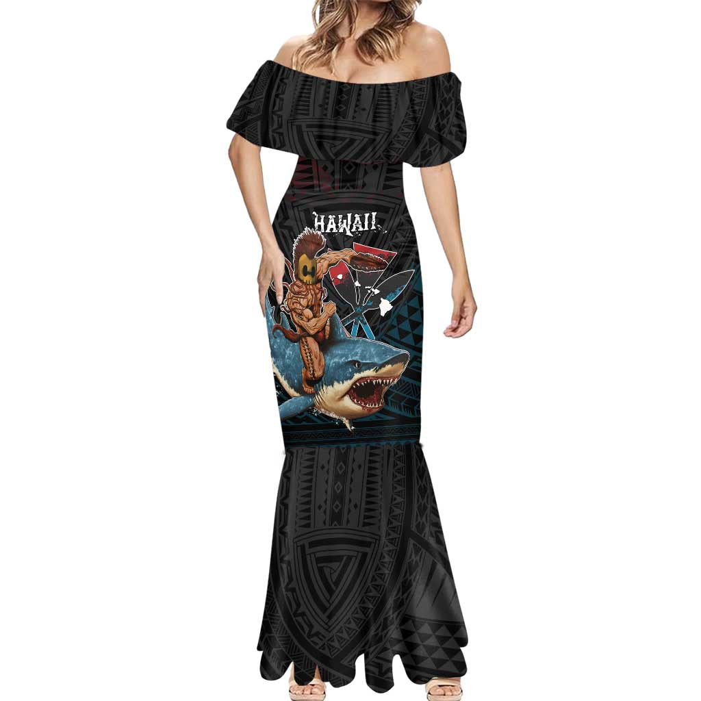 Hawaii Ikaika Mermaid Dress Hawaiian Mythic Koa Tribal Warrior LT05 - Polynesian Pride
