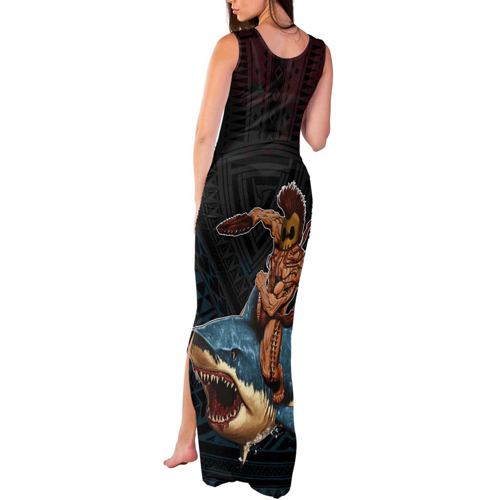 Hawaii Ikaika Tank Maxi Dress Hawaiian Mythic Koa Tribal Warrior