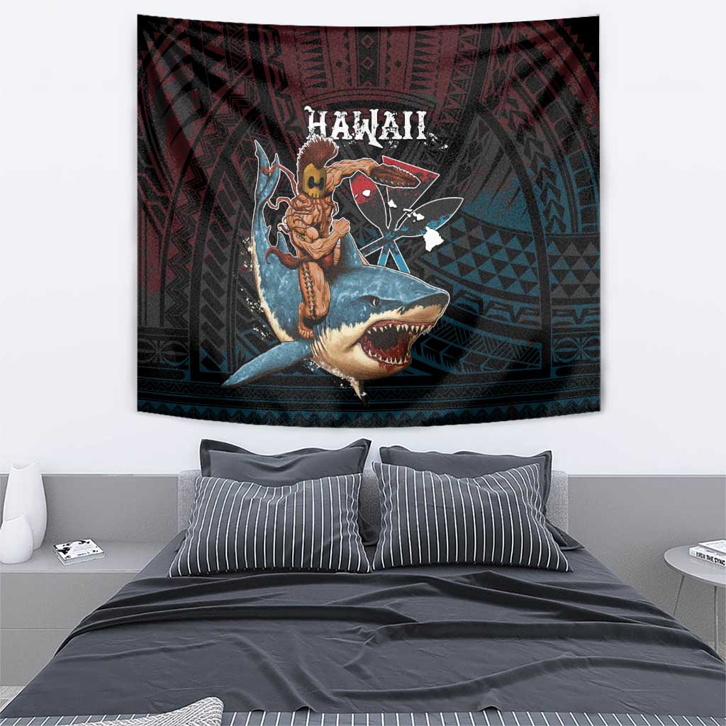 Hawaii Ikaika Tapestry Hawaiian Mythic Koa Tribal Warrior LT05 - Polynesian Pride