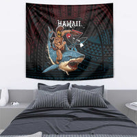 Hawaii Ikaika Tapestry Hawaiian Mythic Koa Tribal Warrior LT05 - Polynesian Pride