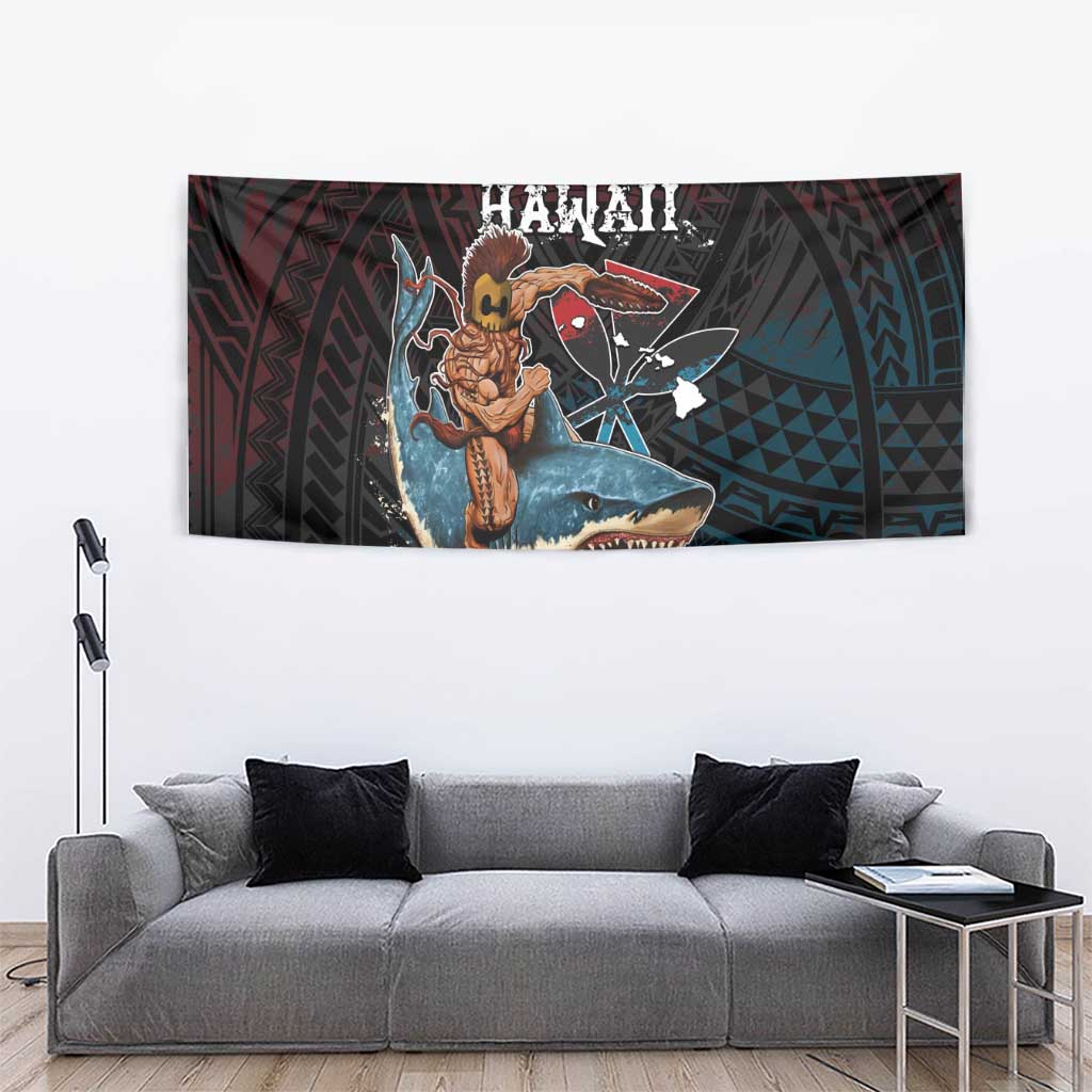 Hawaii Ikaika Tapestry Hawaiian Mythic Koa Tribal Warrior LT05 - Polynesian Pride