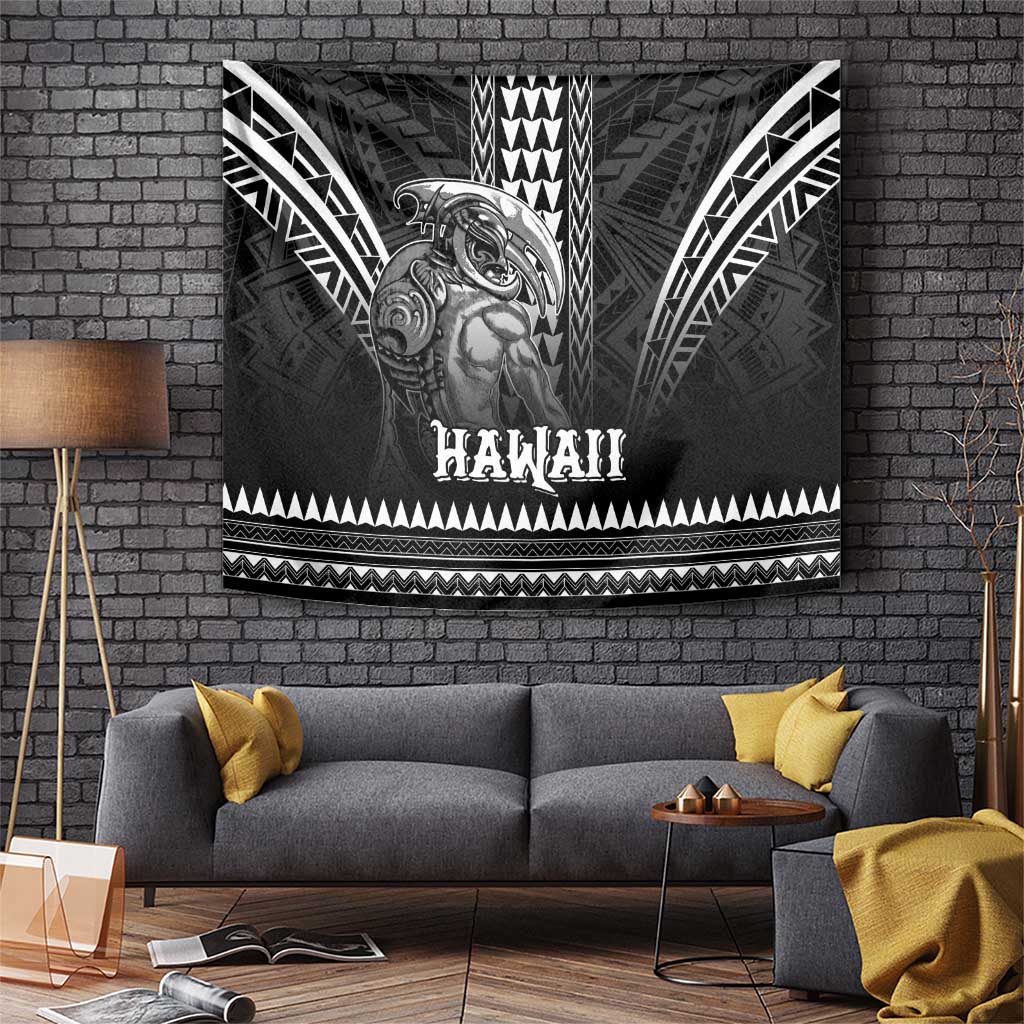 Hawaiian Ikaika Warrior Tapestry Tribal Pattern LT05 Black - Polynesian Pride