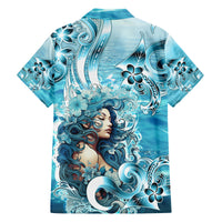 Hawaii Namaka Goddess Of The Sea Family Matching Off Shoulder Long Sleeve Dress and Hawaiian Shirt Polynesian Style LT05 - Polynesian Pride