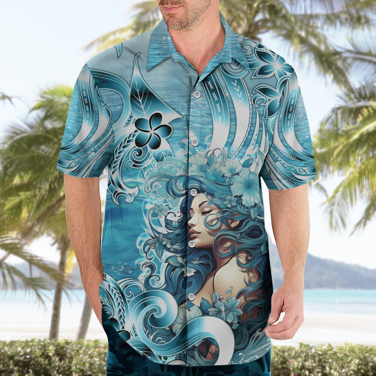 Hawaii Namaka Goddess Of The Sea Hawaiian Shirt Polynesian Style LT05 - Polynesian Pride