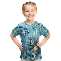 Hawaii Namaka Goddess Of The Sea Kid T Shirt Polynesian Style LT05 Turquoise - Polynesian Pride