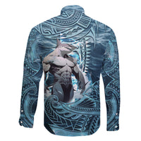Hawaiian Shark God Kamohoalii Family Matching Off Shoulder Maxi Dress and Hawaiian Shirt Polynesian Style LT05 - Polynesian Pride