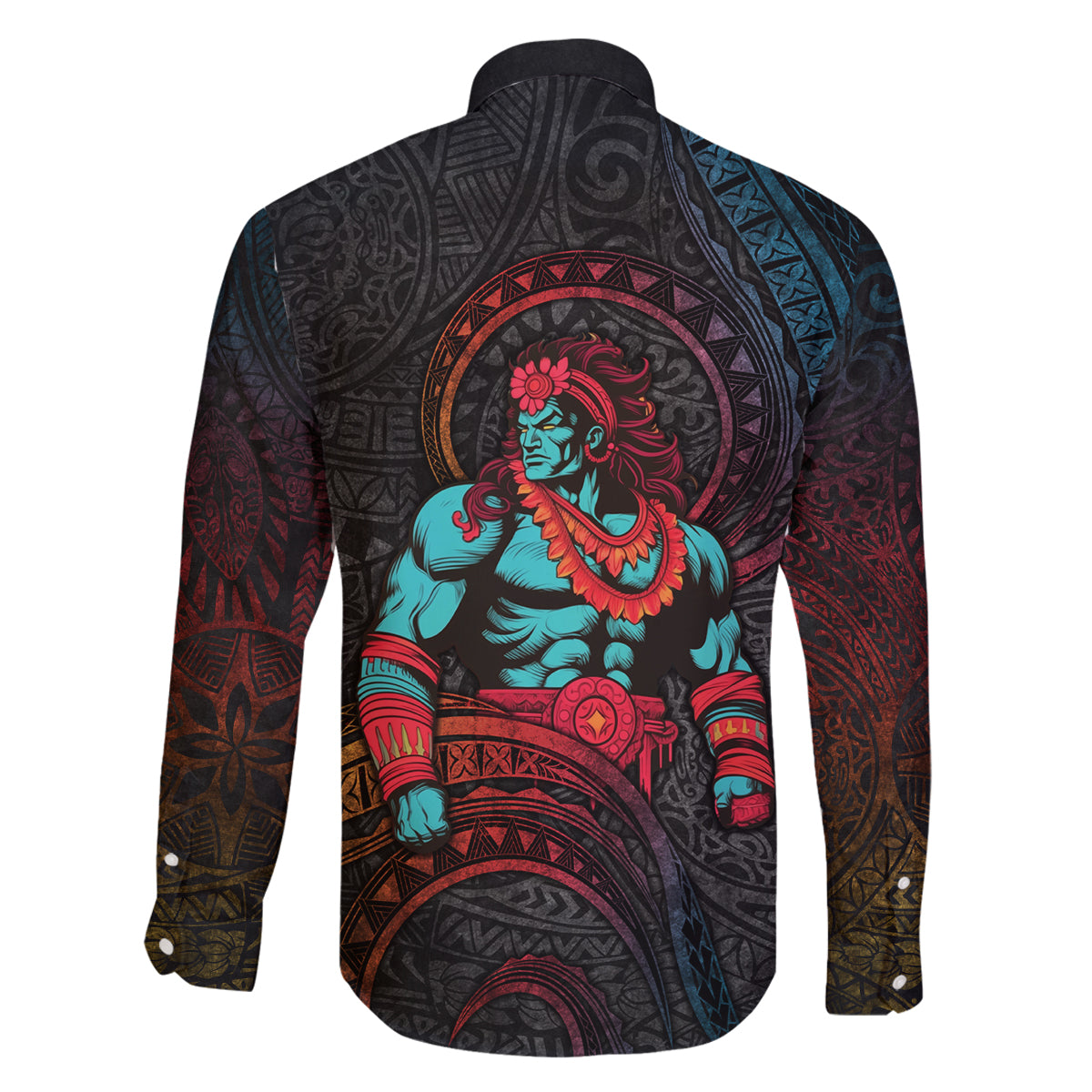 Hawaiian Demigod Maui Family Matching Off Shoulder Long Sleeve Dress and Hawaiian Shirt Polynesian Mythology LT05 - Polynesian Pride